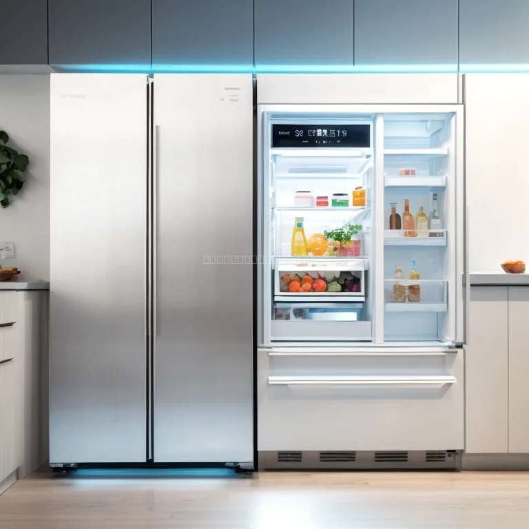 FridgesMaxsAIsのスマート冷蔵庫がキッチンに設置された様子